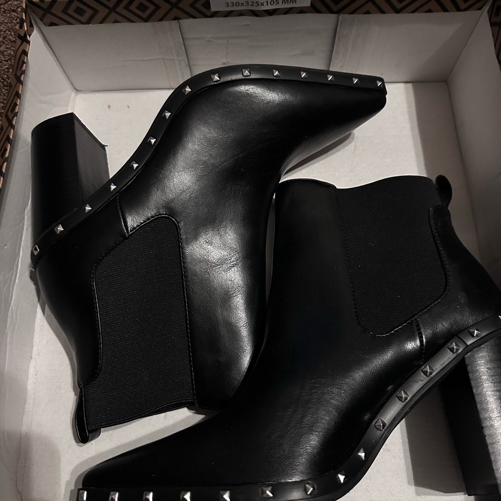 Charles David Black Studded Ankle Booties